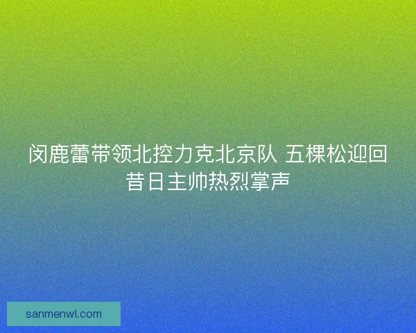 闵鹿蕾带领北控力克北京队 五棵松迎回昔日主帅热烈掌声